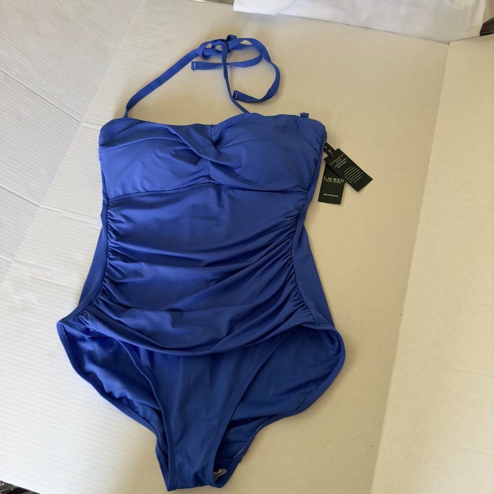 NEW NWT LAUREN RALPH LAUREN WOMEN SWIMSUIT 16 ONE PC